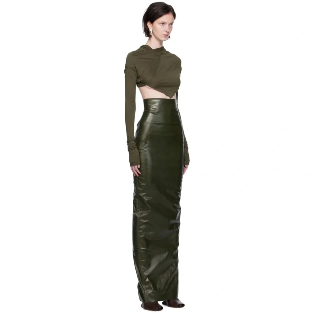 Rick Owens Dirt Pillar Denim Maxi Skirt, 38 - Picture 5 of 10